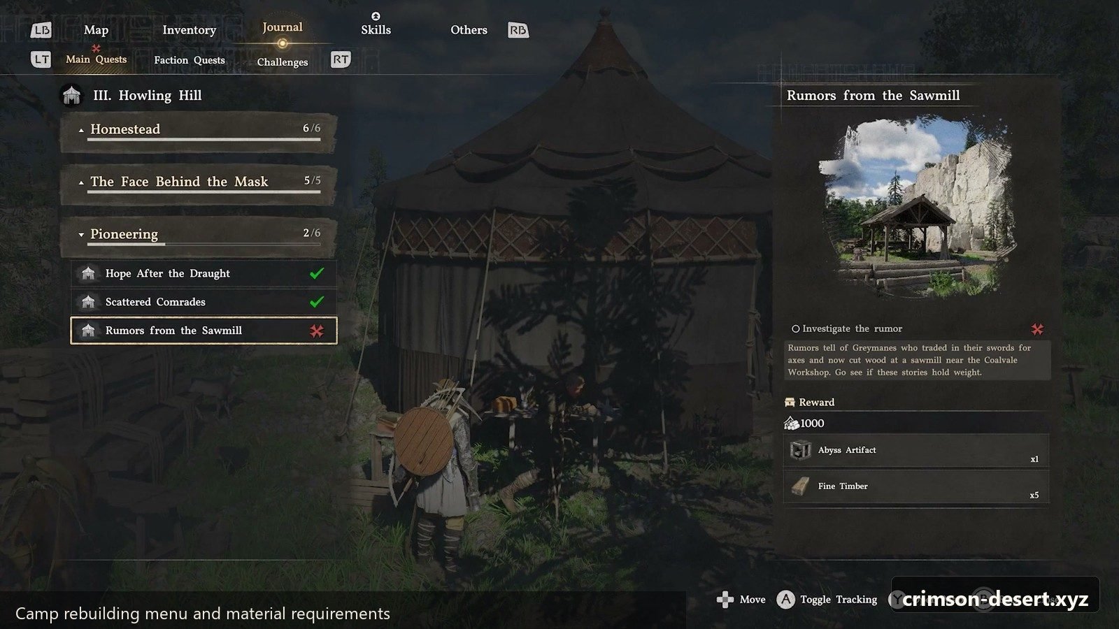 Howling Hill Camp Mission Board: Materials and Upgrade Order | Crimson Desert