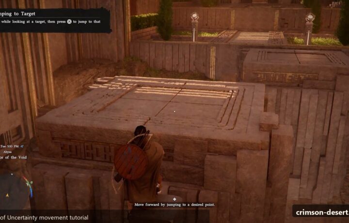 Crimson Desert gameplay screenshot for an English guide on crimson-desert.xyz.