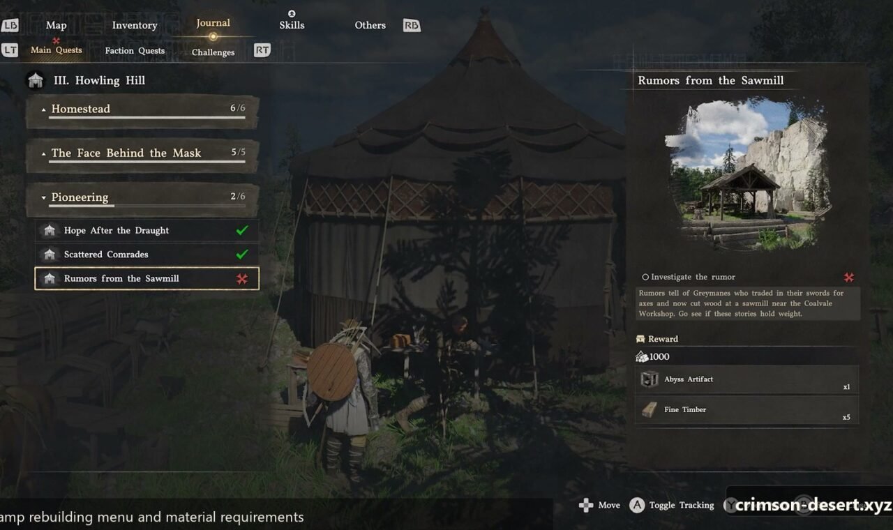 Crimson Desert gameplay screenshot for an English guide on crimson-desert.xyz.