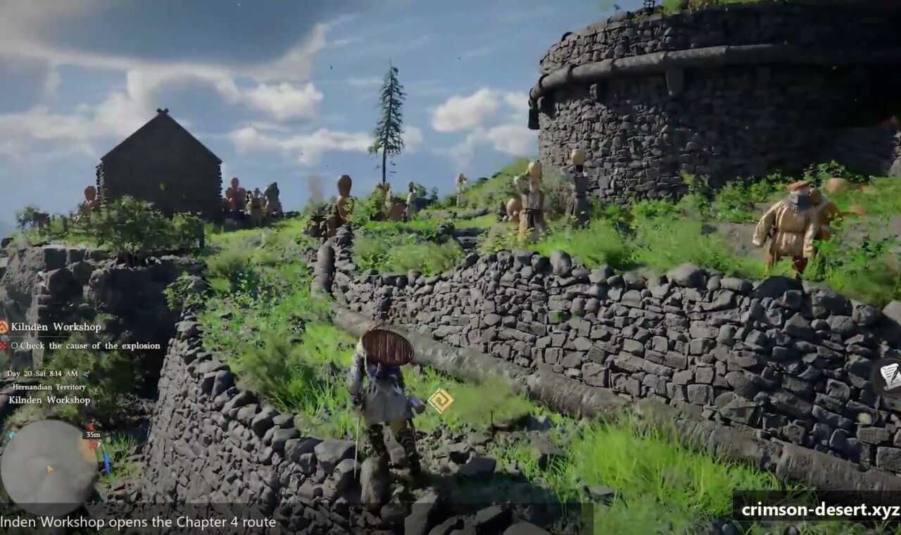 Crimson Desert gameplay screenshot for an English guide on crimson-desert.xyz.