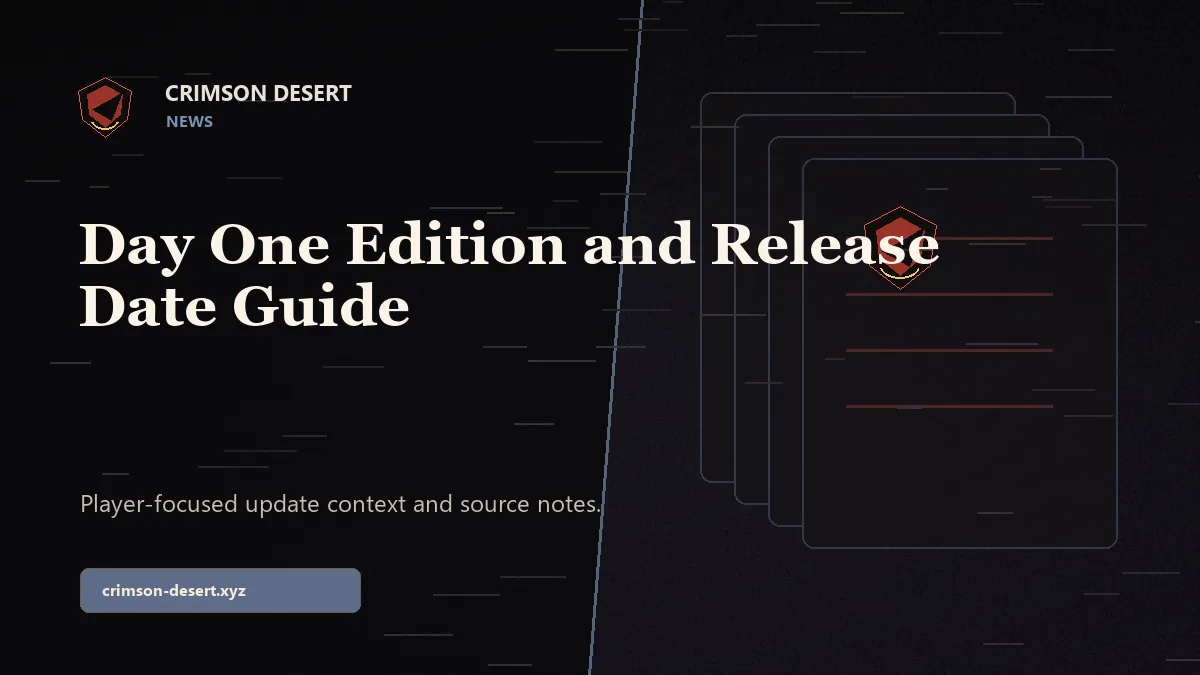 Crimson Desert Day One Edition and Release Date Guide - Crimson Desert guide cover