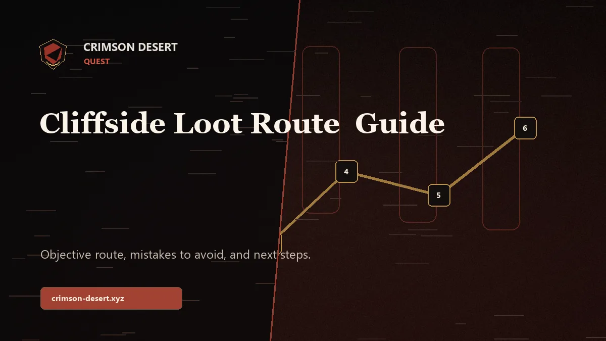 Cliffside Loot Route Crimson Desert Guide - Crimson Desert guide cover