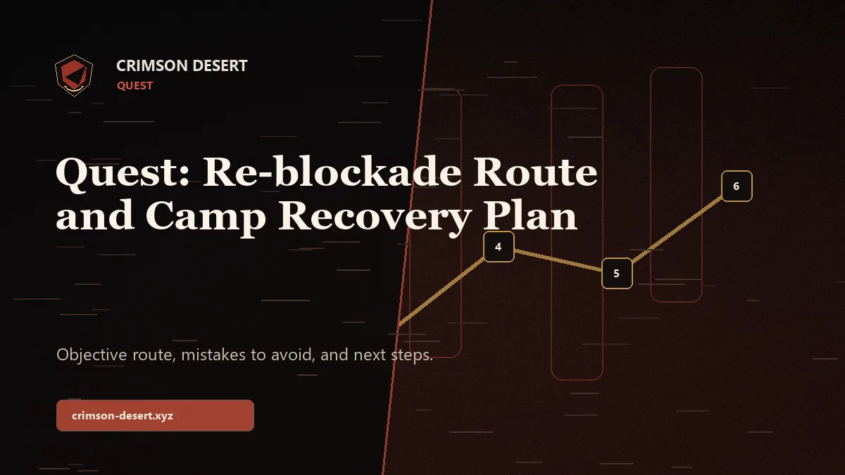 Quest: Re-blockade Route and Camp Recovery Plan - Crimson Desert guide cover