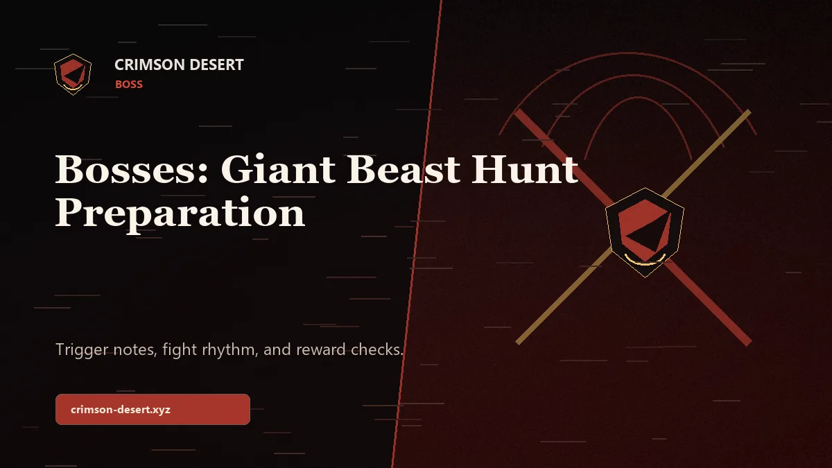 Bosses: Giant Beast Hunt Preparation - Crimson Desert guide cover