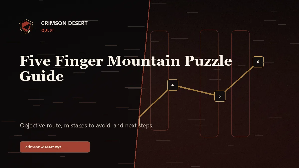 Crimson Desert Five Finger Mountain Puzzle Guide - Crimson Desert guide cover