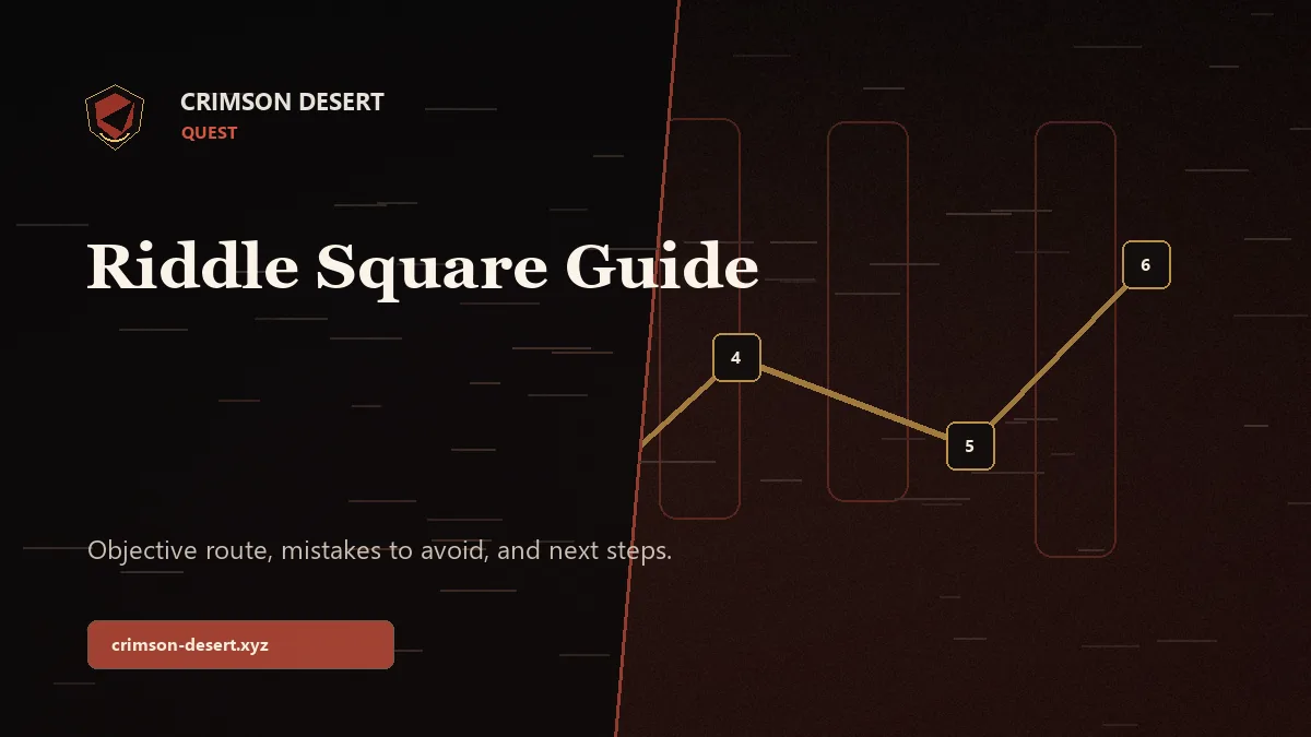 Crimson Desert Riddle Square Guide - Crimson Desert guide cover