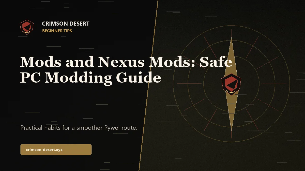 Crimson Desert Mods and Nexus Mods: Safe PC Modding Guide - Crimson Desert guide cover