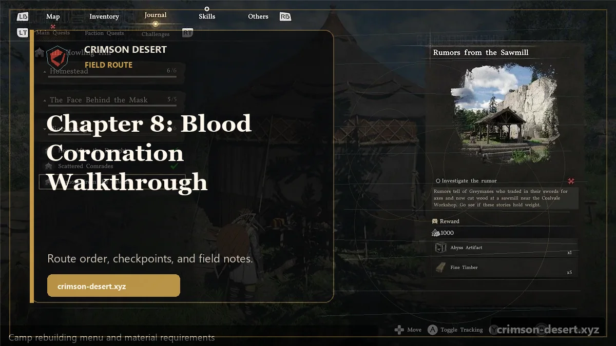 Chapter 8: Blood Coronation Walkthrough - polished Crimson Desert guide cover