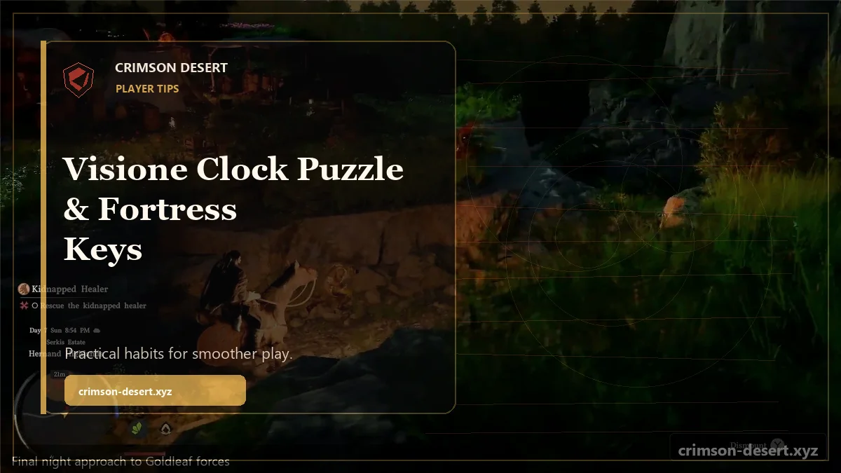 Visione Clock Puzzle & Fortress Keys - polished Crimson Desert guide cover
