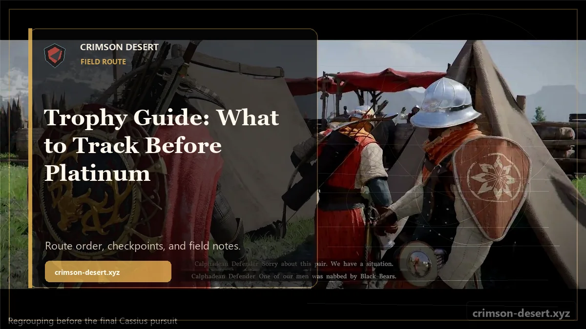 Crimson Desert Trophy Guide: What to Track Before Platinum - polished Crimson Desert guide cover
