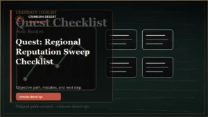 Quest: Regional Reputation Sweep Checklist