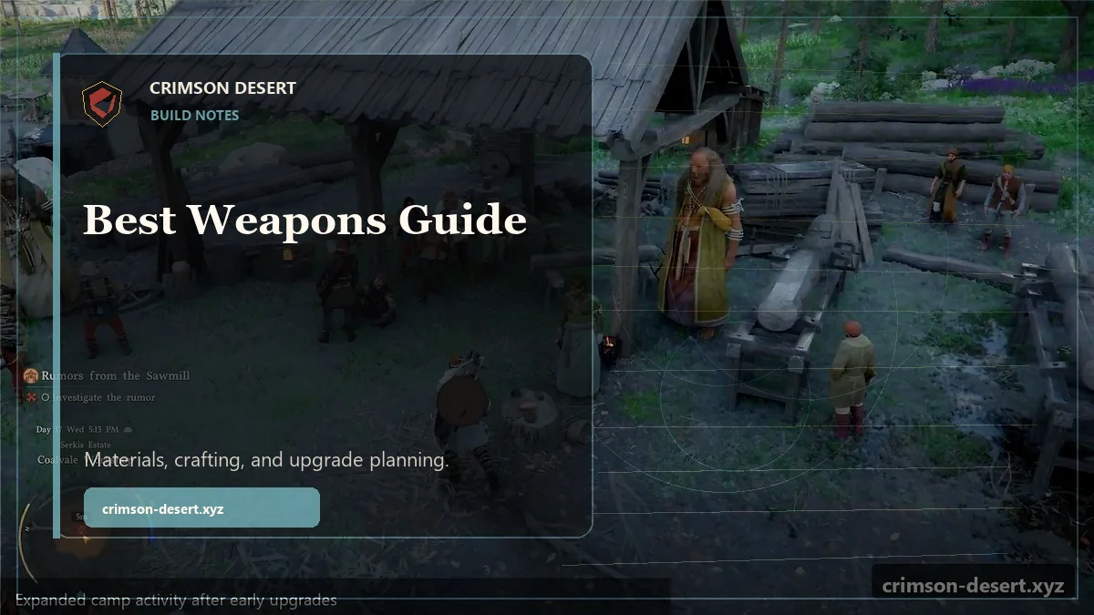 Crimson Desert Best Weapons Guide - polished Crimson Desert guide cover