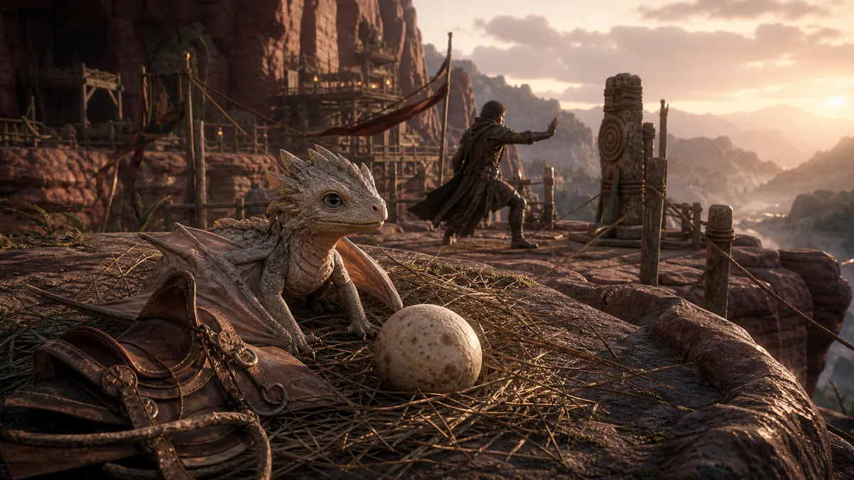 Crimson Desert Baby Wyvern mount route and Wyvern's Cradle cover art