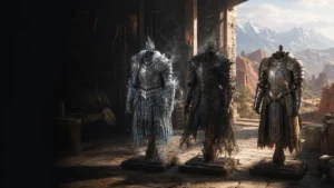 Crimson Desert best armor comparison cover showing Frostcursed, Shadow, and Baltheon gear