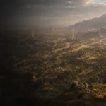 Crimson Desert multiplayer and co-op question cover with lone explorer and distant routes
