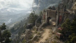 Illustrative reopened Hoenmark ruins gate and safe route