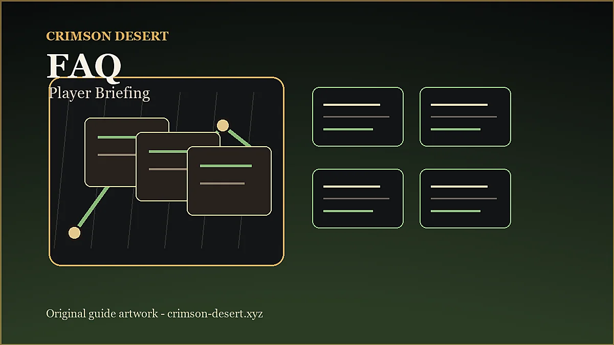 Crimson Desert player questions and answers briefing visual