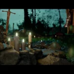 Crimson Desert real gameplay: Kliff engaging enemy camp with sword and shield combat
