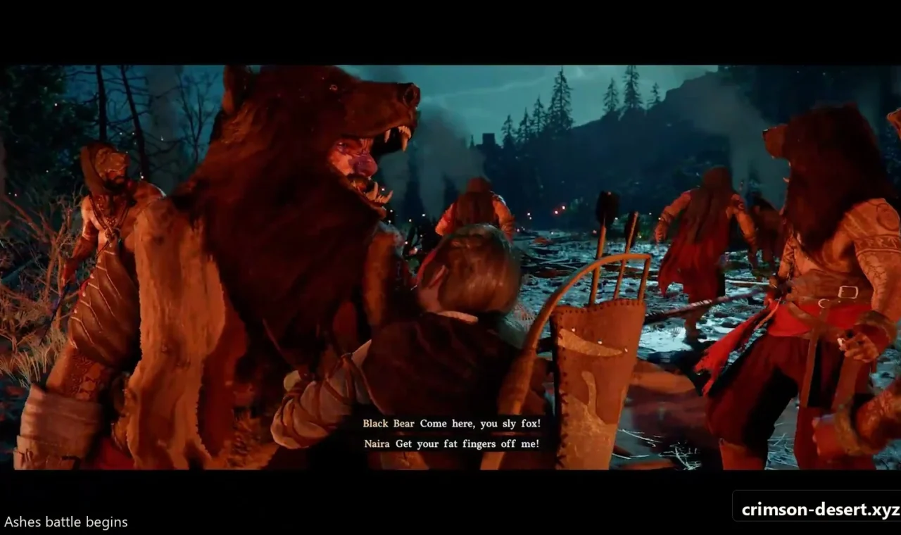 Crimson Desert in-game screenshot illustrating In Ashes Attack (Step 3)