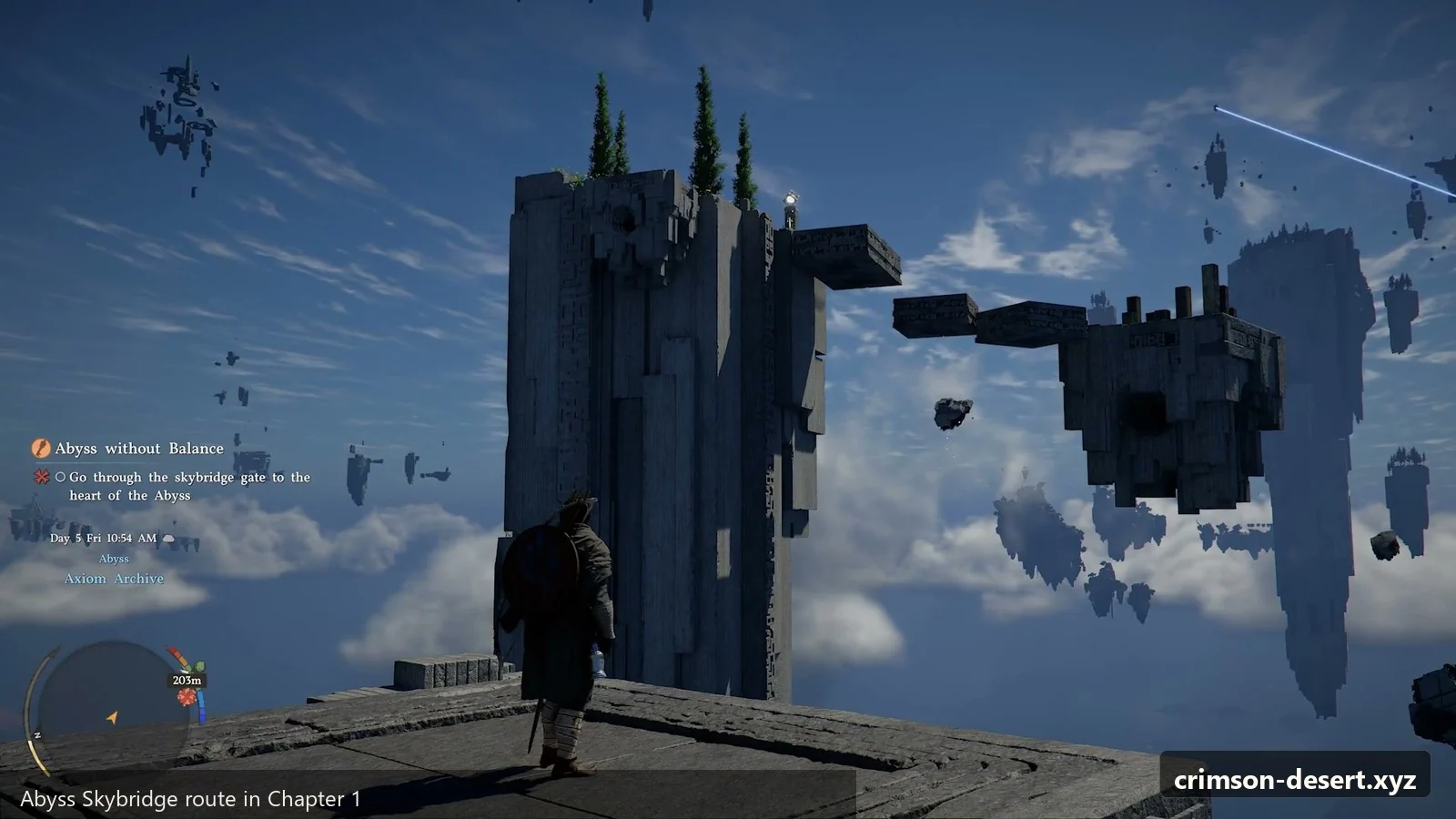 Crimson Desert in-game screenshot illustrating Abyss Skybridge (Step 5)