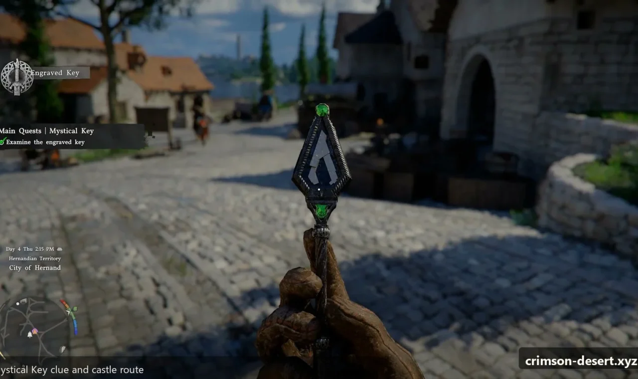 Crimson Desert in-game screenshot illustrating Mystical Key (Step 1)