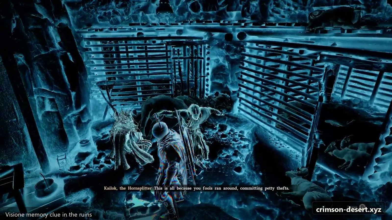 Crimson Desert in-game screenshot illustrating Visione Memory (Step 3)
