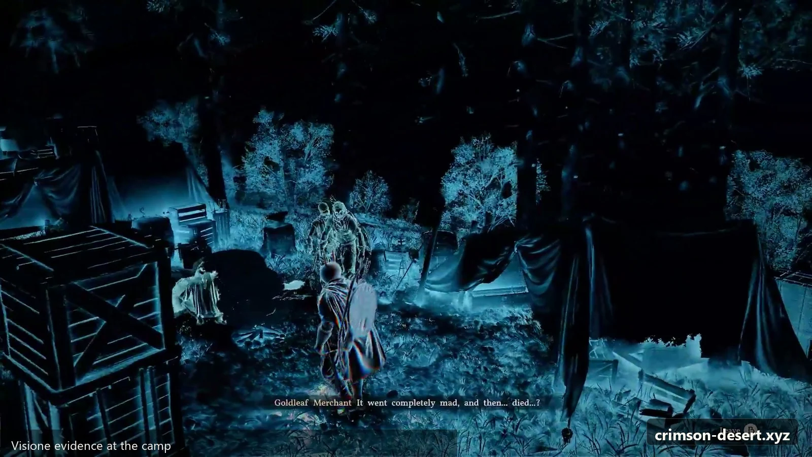 Crimson Desert in-game screenshot illustrating Visione Evidence (Step 3)