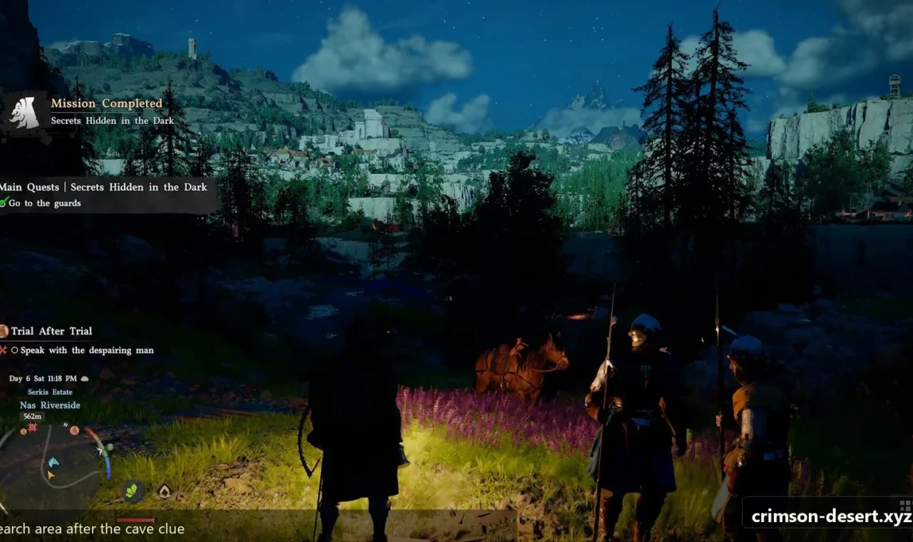 Crimson Desert in-game screenshot illustrating Outside Search (Step 3)