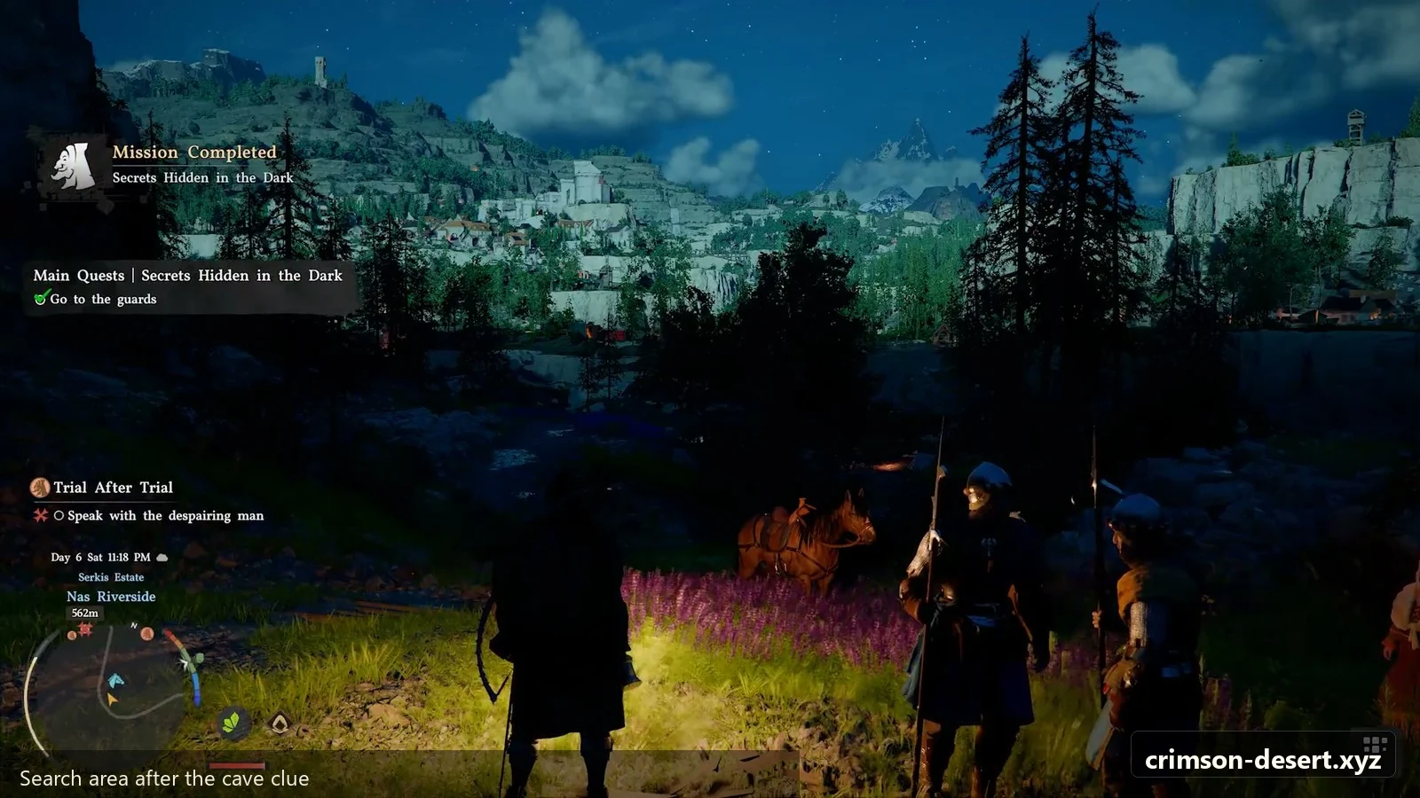 Crimson Desert in-game screenshot illustrating Outside Search (Step 3)
