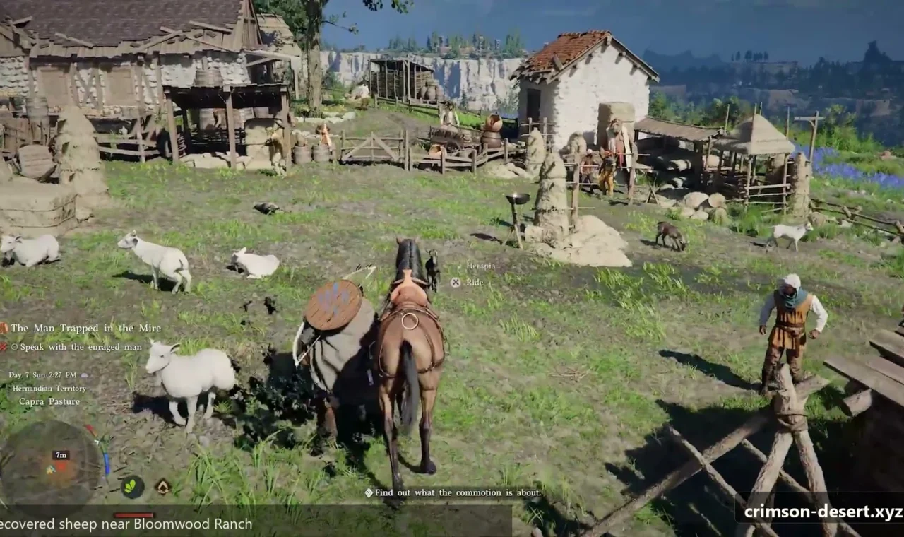 Crimson Desert in-game screenshot illustrating Sheep Recovery (Step 3)