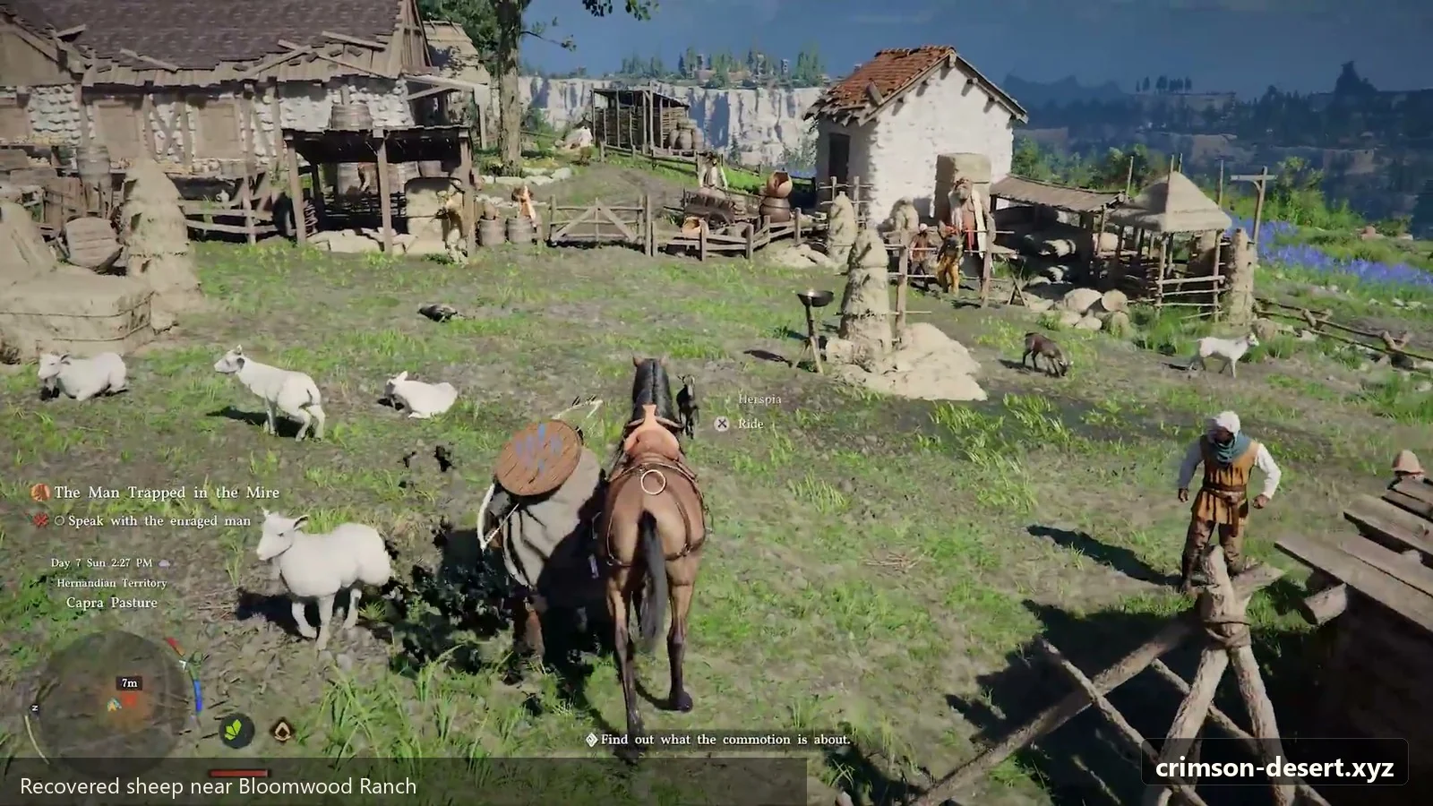 Crimson Desert in-game screenshot illustrating Sheep Recovery (Step 3)