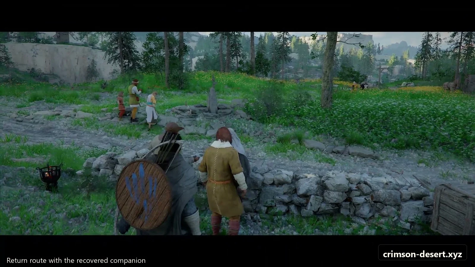 Crimson Desert in-game screenshot illustrating Return Route (Step 4)