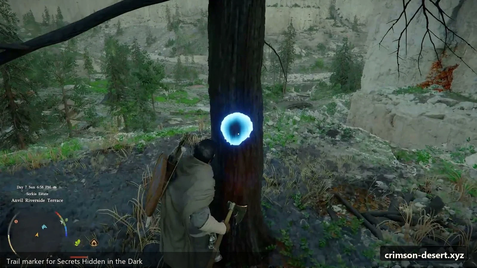 Crimson Desert in-game screenshot illustrating Trail Marker (Step 2)