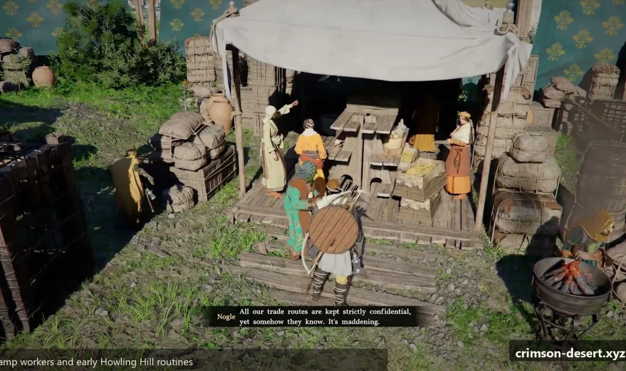 Crimson Desert in-game screenshot illustrating Camp Workers (Step 4)