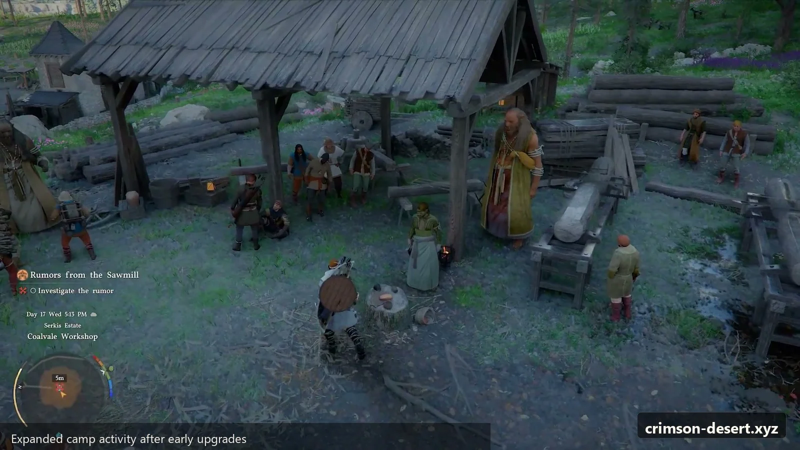 Crimson Desert in-game screenshot illustrating Expanded Camp (Step 5)