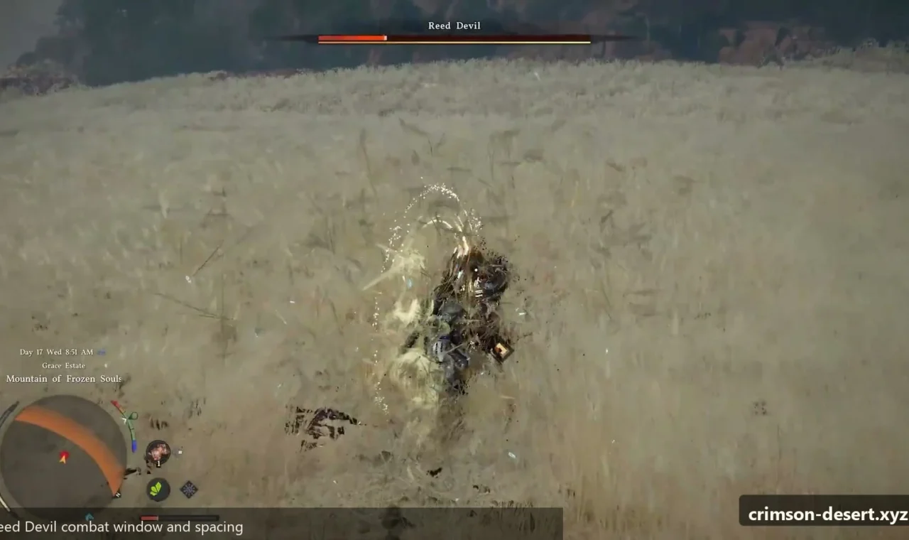 Crimson Desert in-game screenshot illustrating Reed Devil Fight (Step 2)