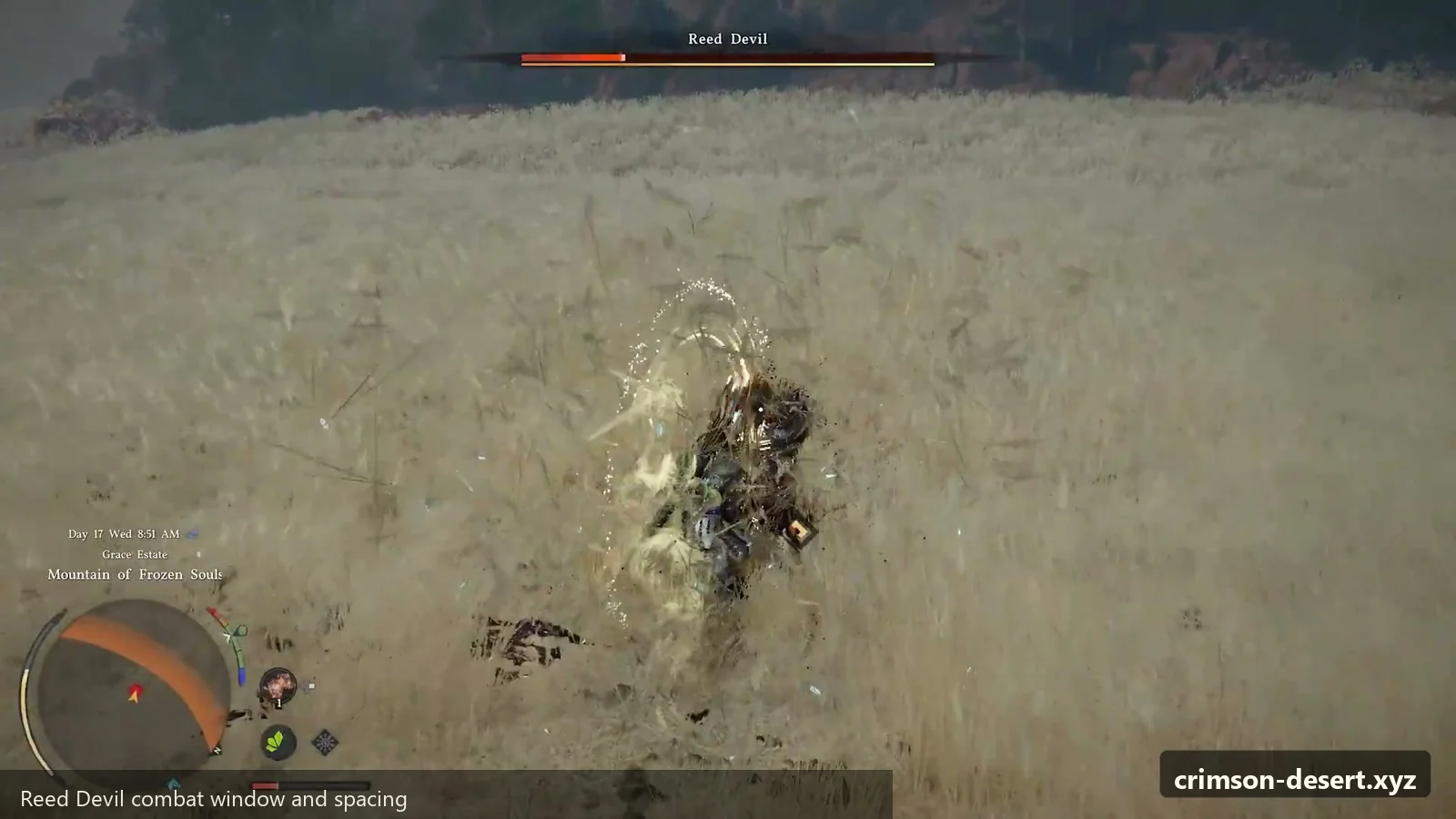 Crimson Desert in-game screenshot illustrating Reed Devil Fight (Step 2)