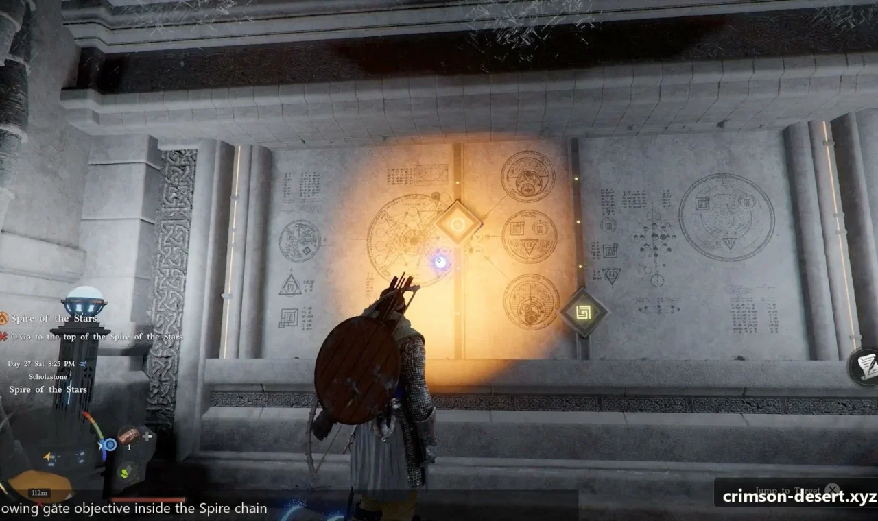 Crimson Desert in-game screenshot illustrating Glowing Gate (Step 5)