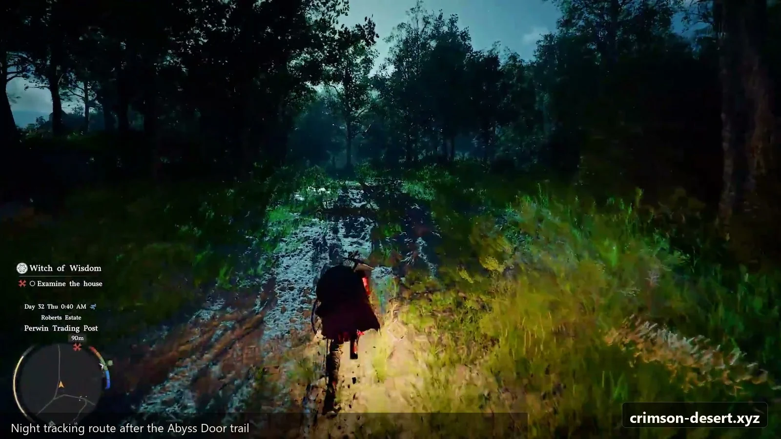 Crimson Desert in-game screenshot illustrating Night Tracking (Step 2)
