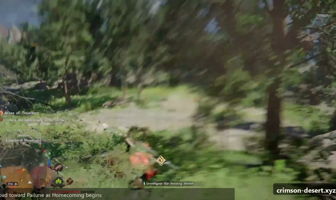 Crimson Desert in-game screenshot illustrating Road To Pailune (Step 1)