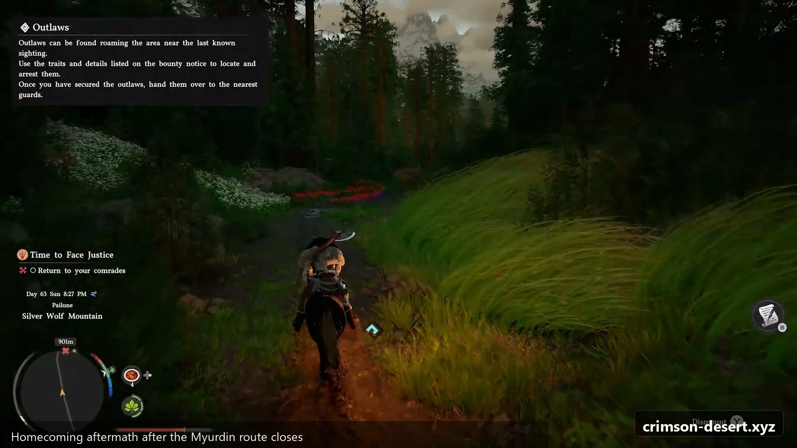 Crimson Desert in-game screenshot illustrating Homecoming Aftermath (Step 6)