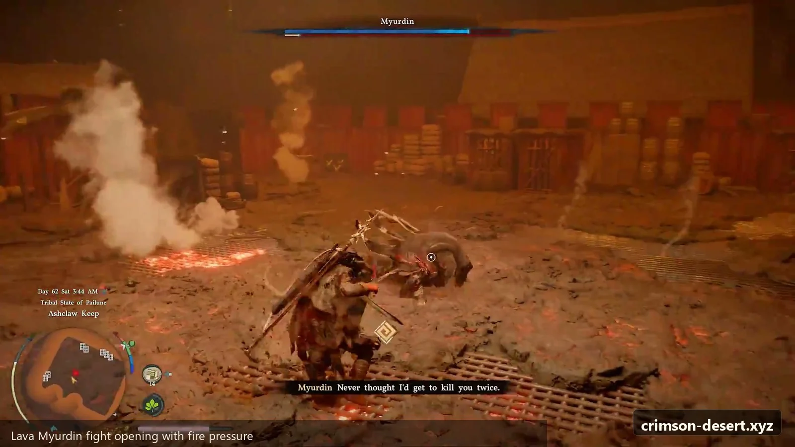 Crimson Desert in-game screenshot illustrating Lava Myurdin Opening (Step 4)