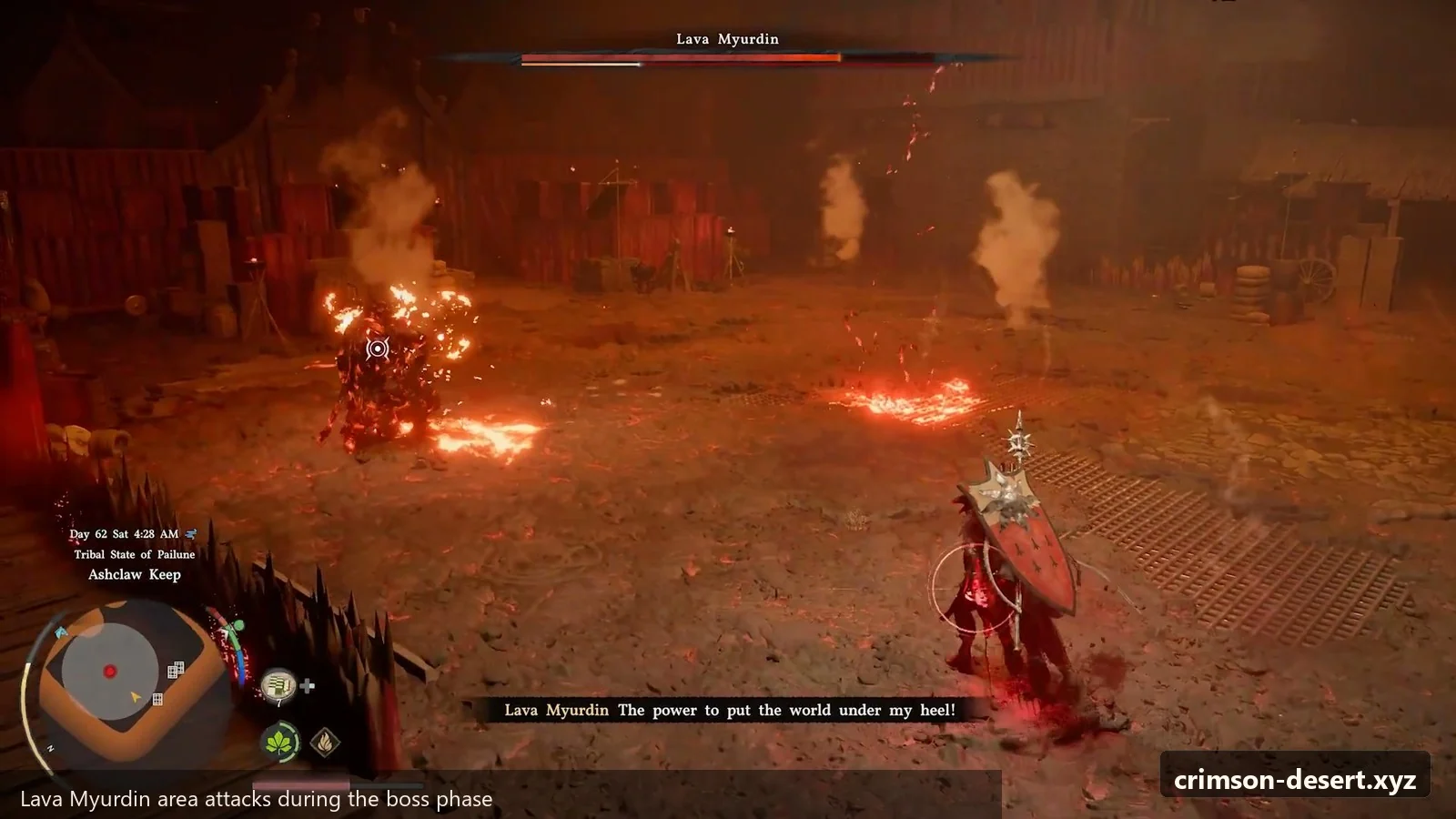 Crimson Desert in-game screenshot illustrating Lava Myurdin Pressure (Step 5)