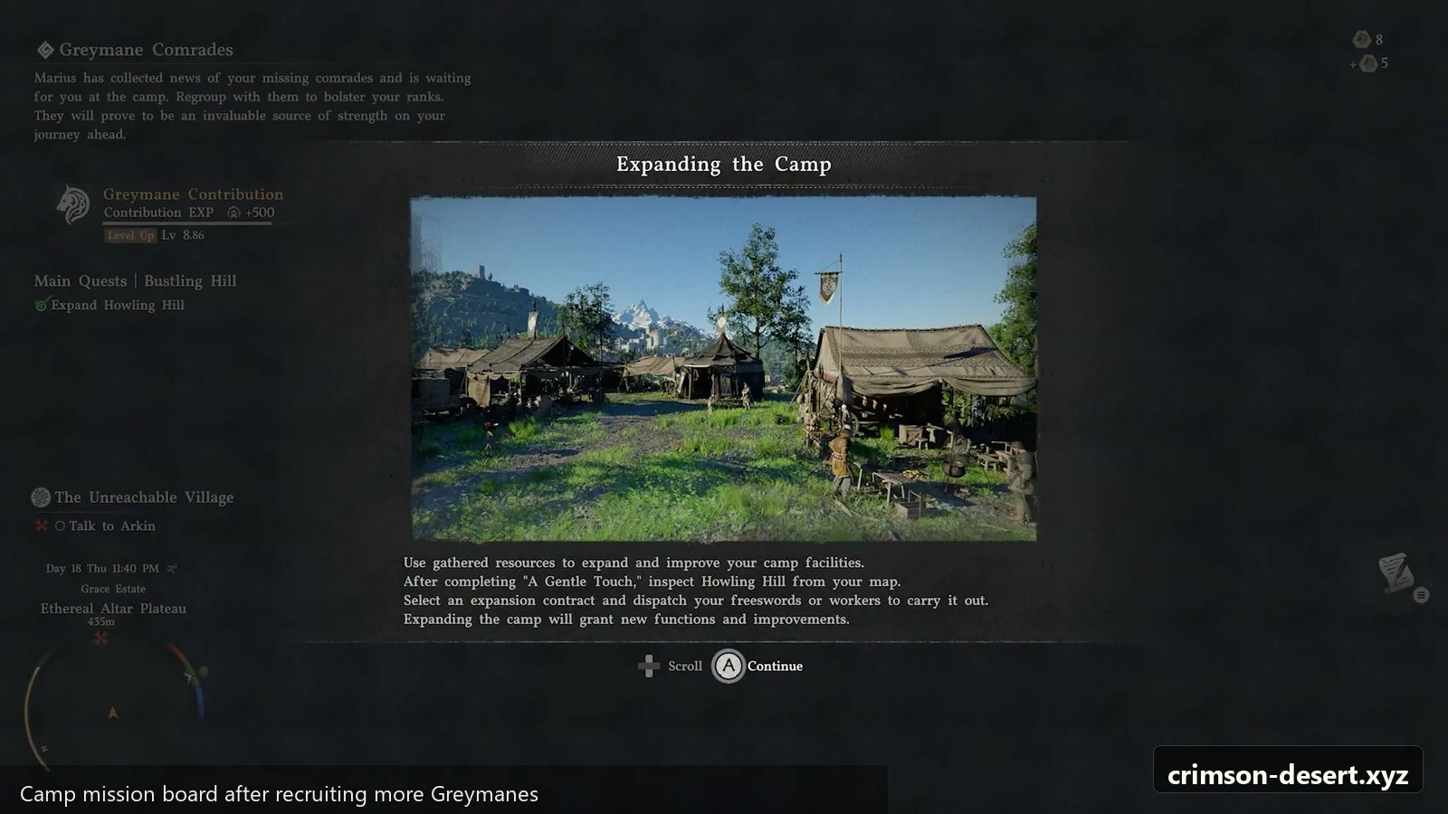 Crimson Desert in-game screenshot illustrating Mission Board (Step 4)
