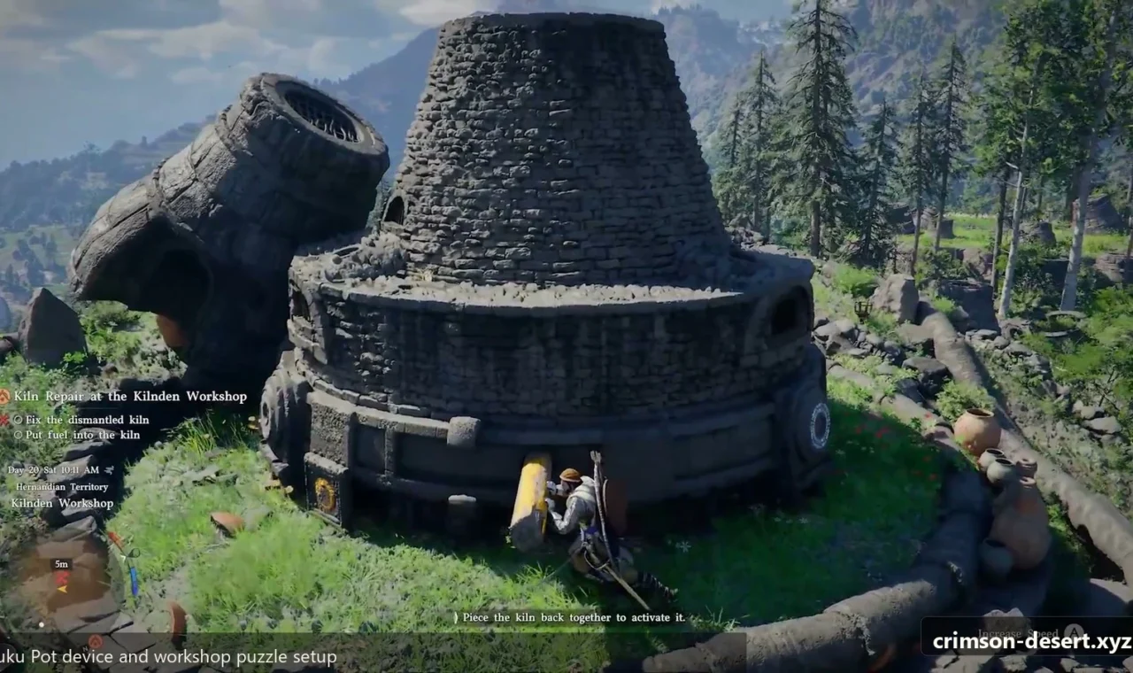 Crimson Desert in-game screenshot illustrating Kuku Pot Device (Step 3)