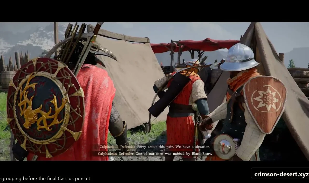 Crimson Desert in-game screenshot illustrating Before Cassius (Step 1)