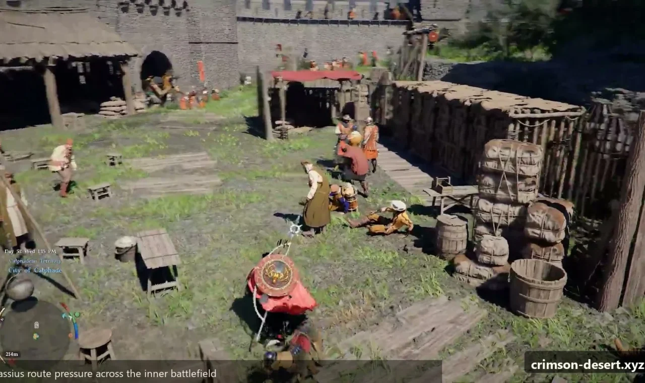 Crimson Desert in-game screenshot illustrating Cassius Battlefield (Step 4)