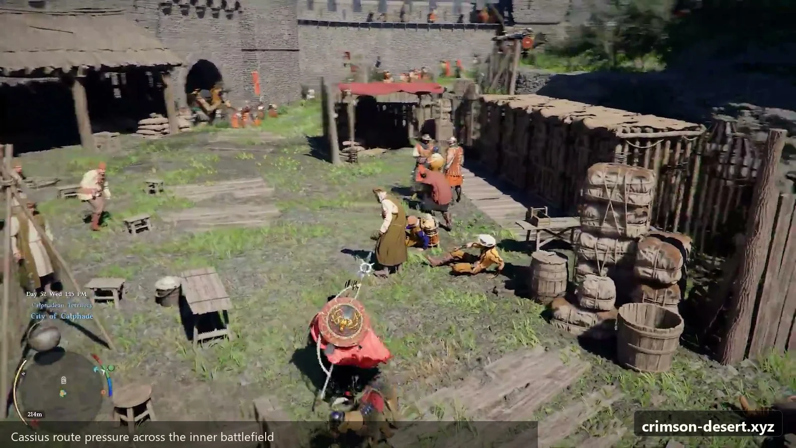 Crimson Desert in-game screenshot illustrating Cassius Battlefield (Step 4)