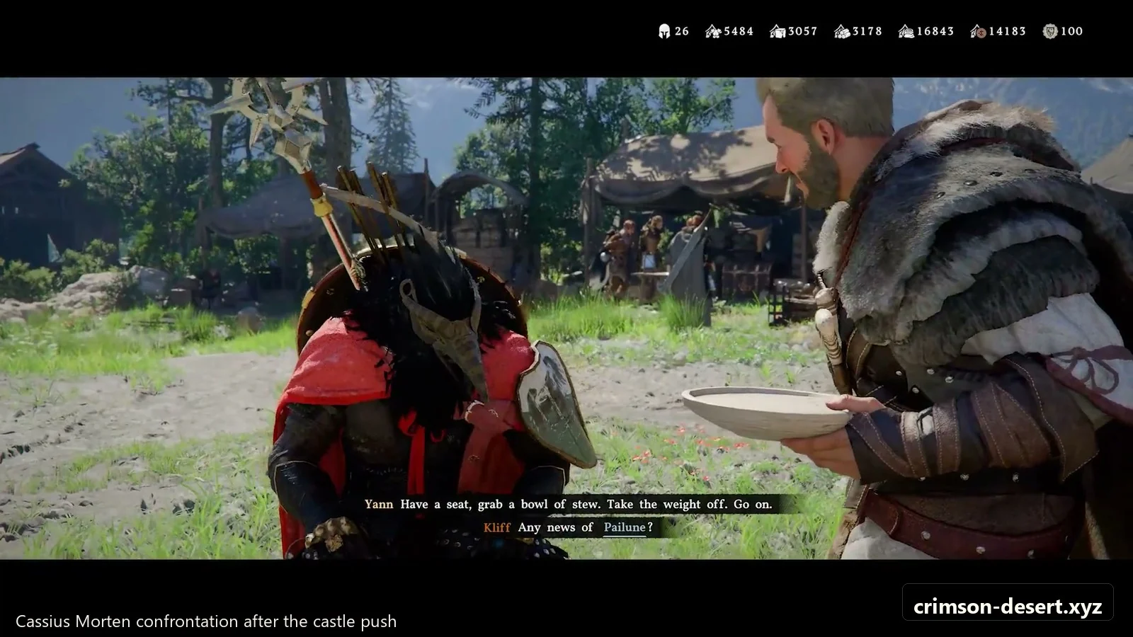Crimson Desert in-game screenshot illustrating Cassius Morten (Step 5)
