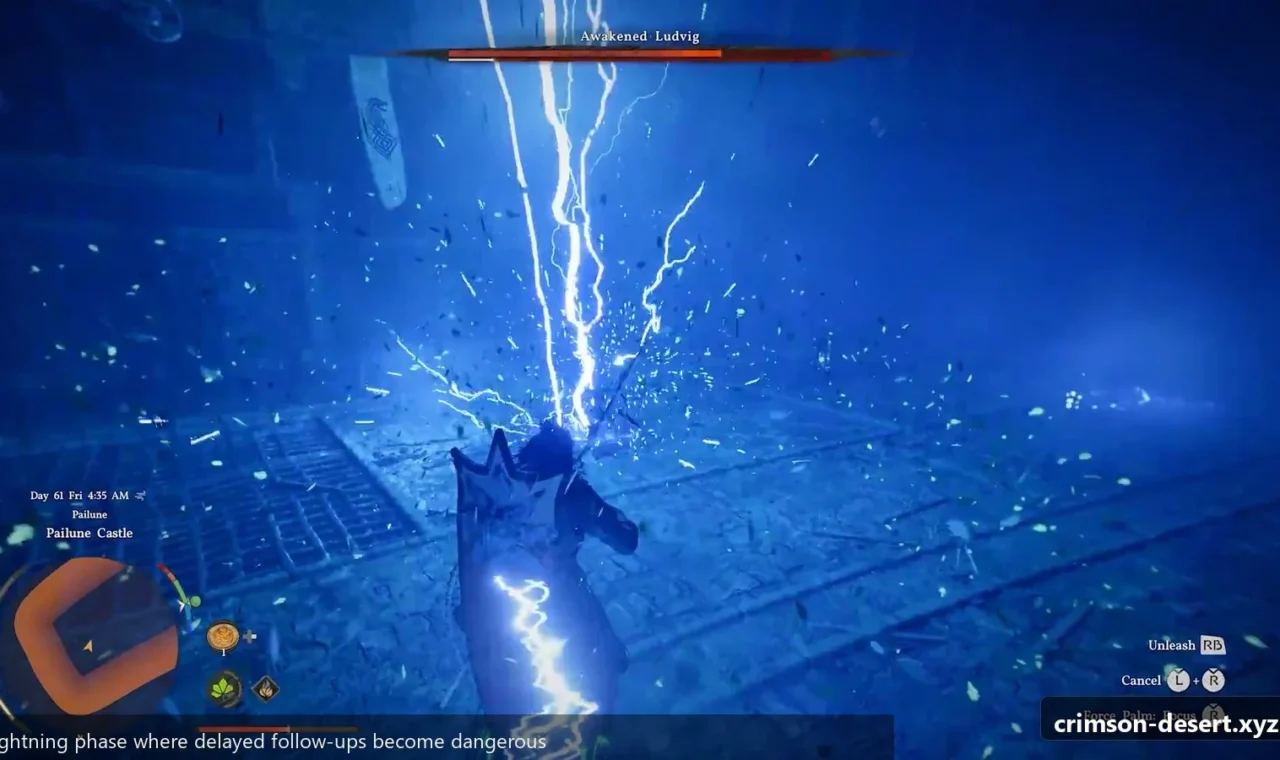 Crimson Desert in-game screenshot illustrating Lightning Phase (Step 3)